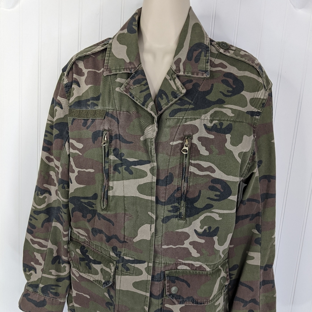 TOPSHOP Camo Field Utility Jacket Sz 4 - Picture 3 of 13